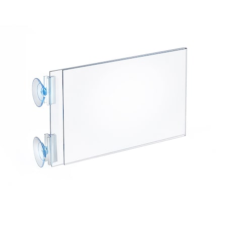 Azar Displays Two-Sided Acrylic Sign Holder W/ Suction Cup Grippers 8.5"X5.5", PK10 106686